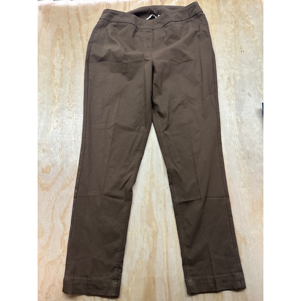 Soft Surroundings Womens Brown Pull On Slim Leg Stretch Pants Style 29164 Size L